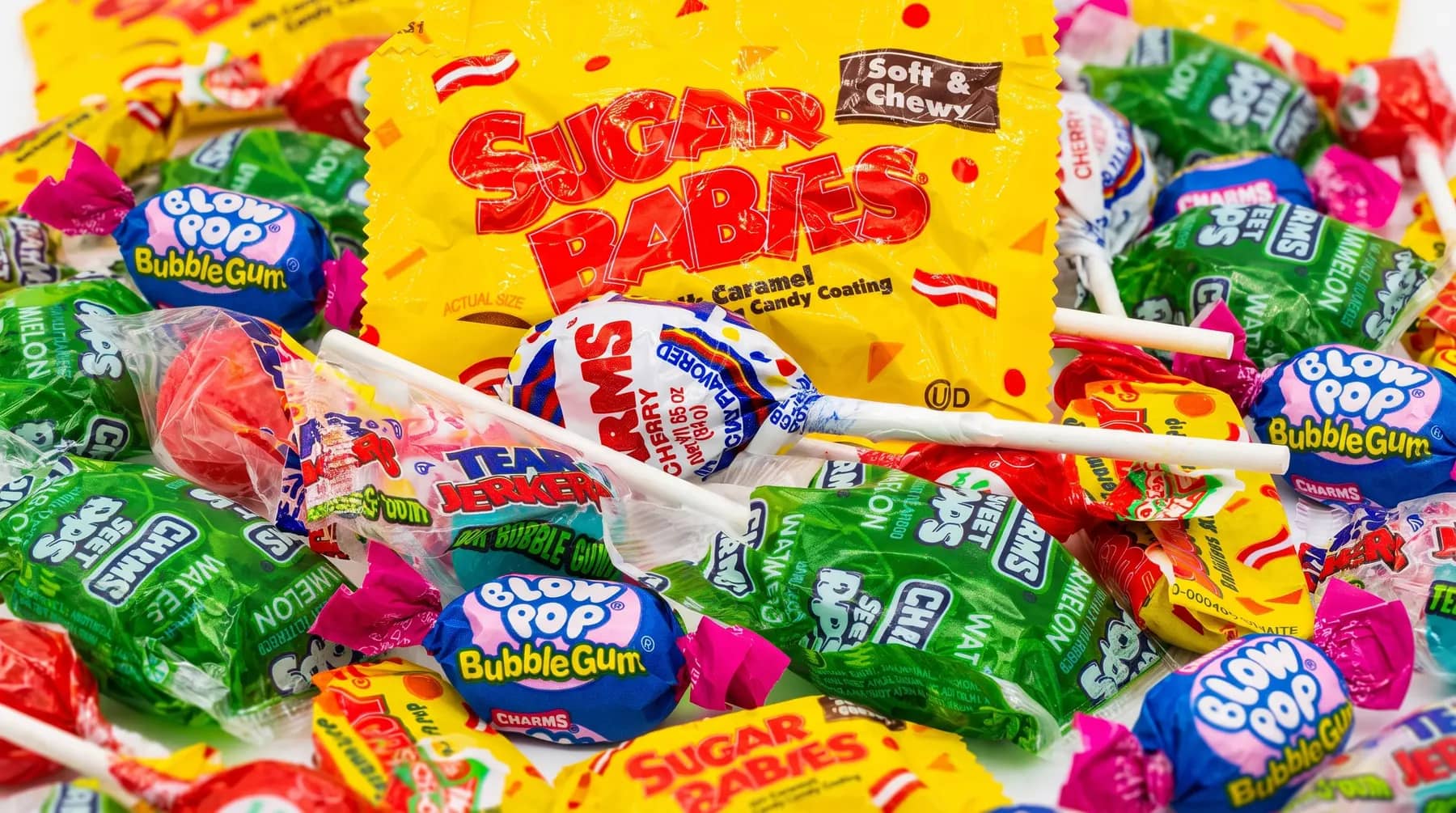 A mountain of colorful hand-picked candy